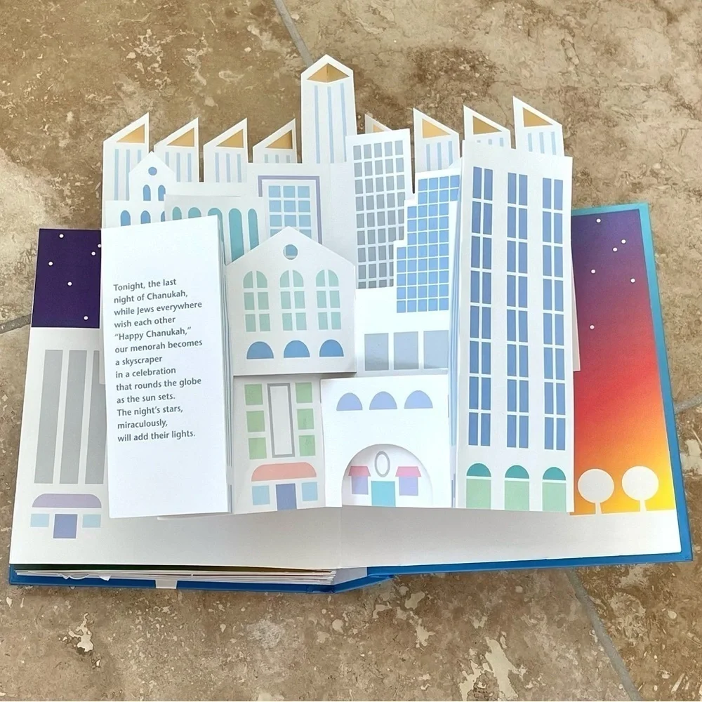 Chanukah Lights Hard Cover Pop Up Book! - Picture 4 of 5